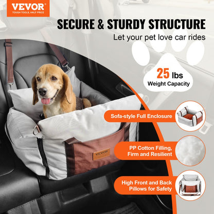 JBS-PCS-004-GRAY - Waterproof Dog Booster Seat for Comfortable Travel (up to 25lbs)