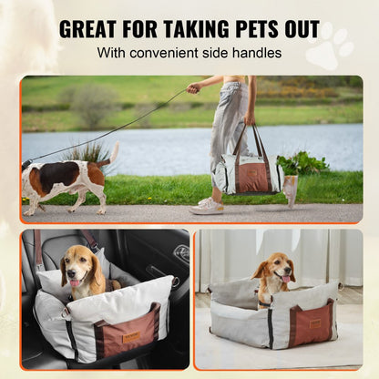 JBS-PCS-004-GRAY - Waterproof Dog Booster Seat for Comfortable Travel (up to 25lbs)