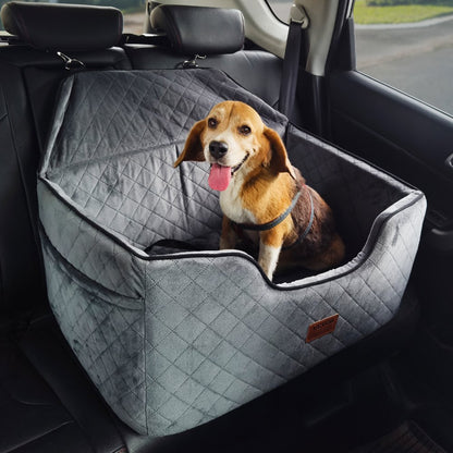 JBS-PCS-001-GRAY - Comfortable Dog Booster Car Seat for Pets up to 55 lbs