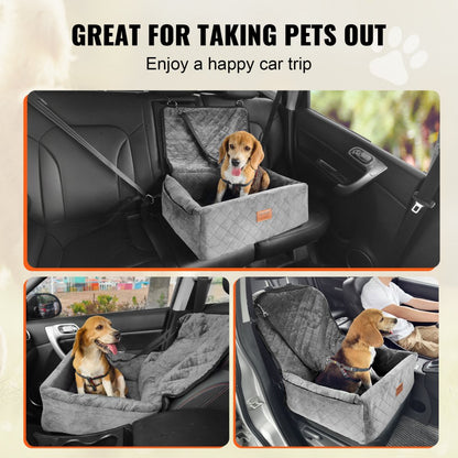 JBS-PCS-003-GRAY - Elevated Dog Car Seat for Dogs Up to 40 lbs