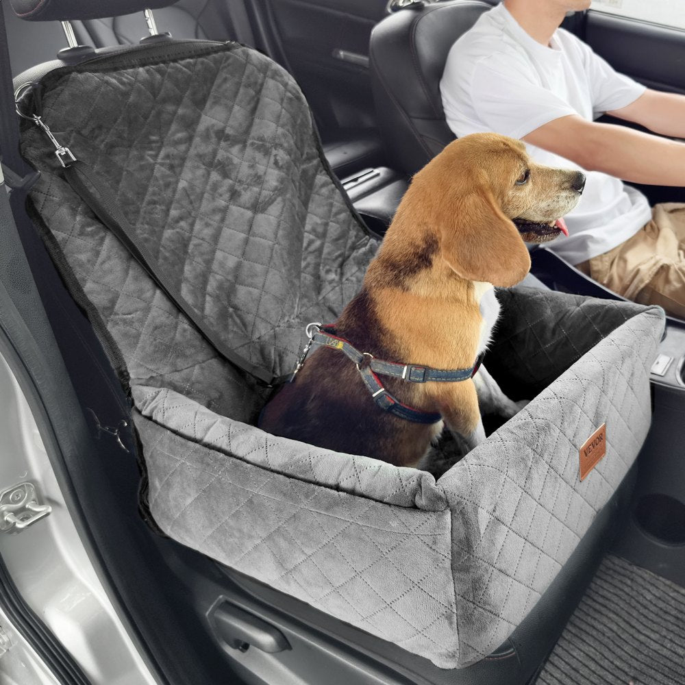 JBS-PCS-003-GRAY - Elevated Dog Car Seat for Dogs Up to 40 lbs