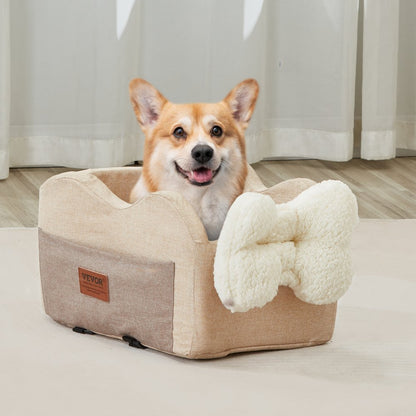 JBS-PCS-005-LIGHT BROWN - VEVOR Waterproof Dog Console Seat for 8 lbs Pet