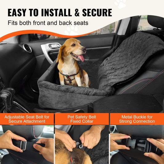 JBS-PCS-003-BLACK - Elevated Black Dog Booster Seat for Up to 40 lbs