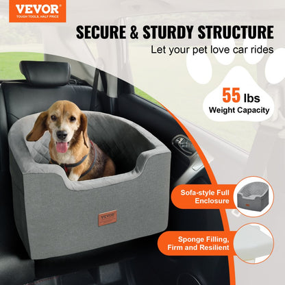 JBS-PCS-006-DARK GRAY - Comfortable Dog Booster Car Seat for Pets up to 55 lbs