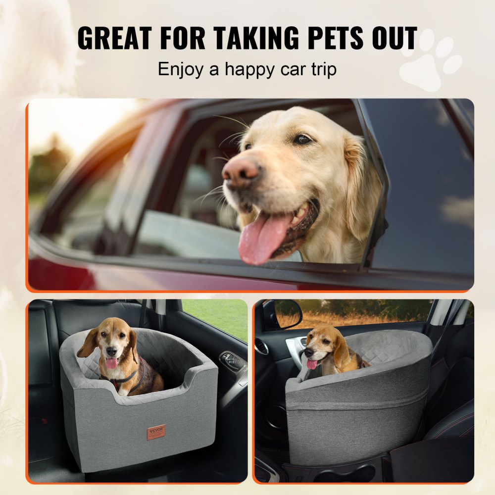 JBS-PCS-006-DARK GRAY - Comfortable Dog Booster Car Seat for Pets up to 55 lbs