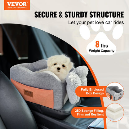 JBS-PCS-005-DARK GRAY - Waterproof Center Console Dog Car Seat for Small Pets