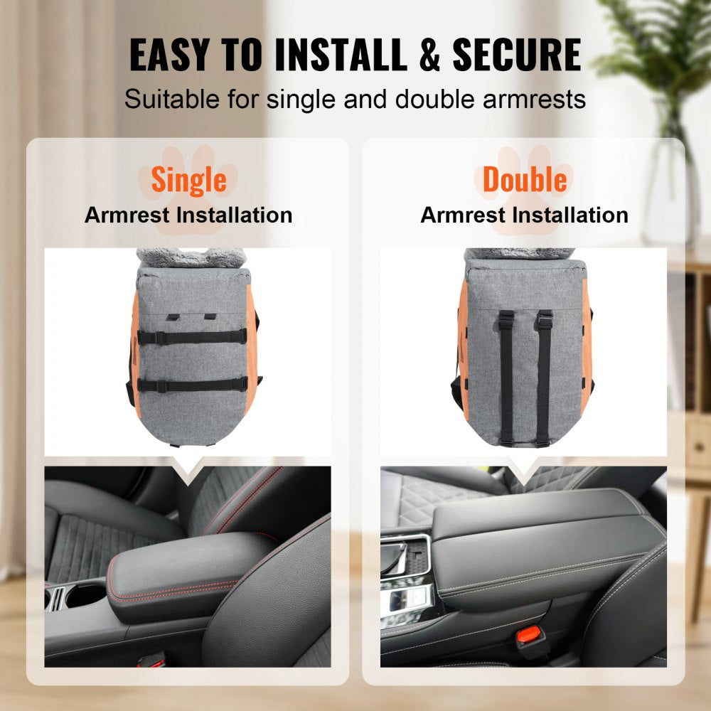JBS-PCS-005-DARK GRAY - Waterproof Center Console Dog Car Seat for Small Pets