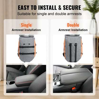JBS-PCS-005-DARK GRAY - Waterproof Center Console Dog Car Seat for Small Pets