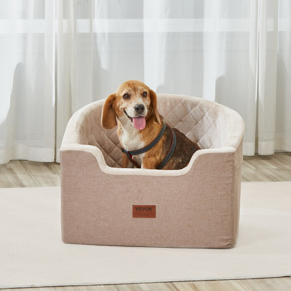 JBS-PCS-006-DARK BROWN - VEVOR Dog Booster Seat for Small Dogs, Easy Install