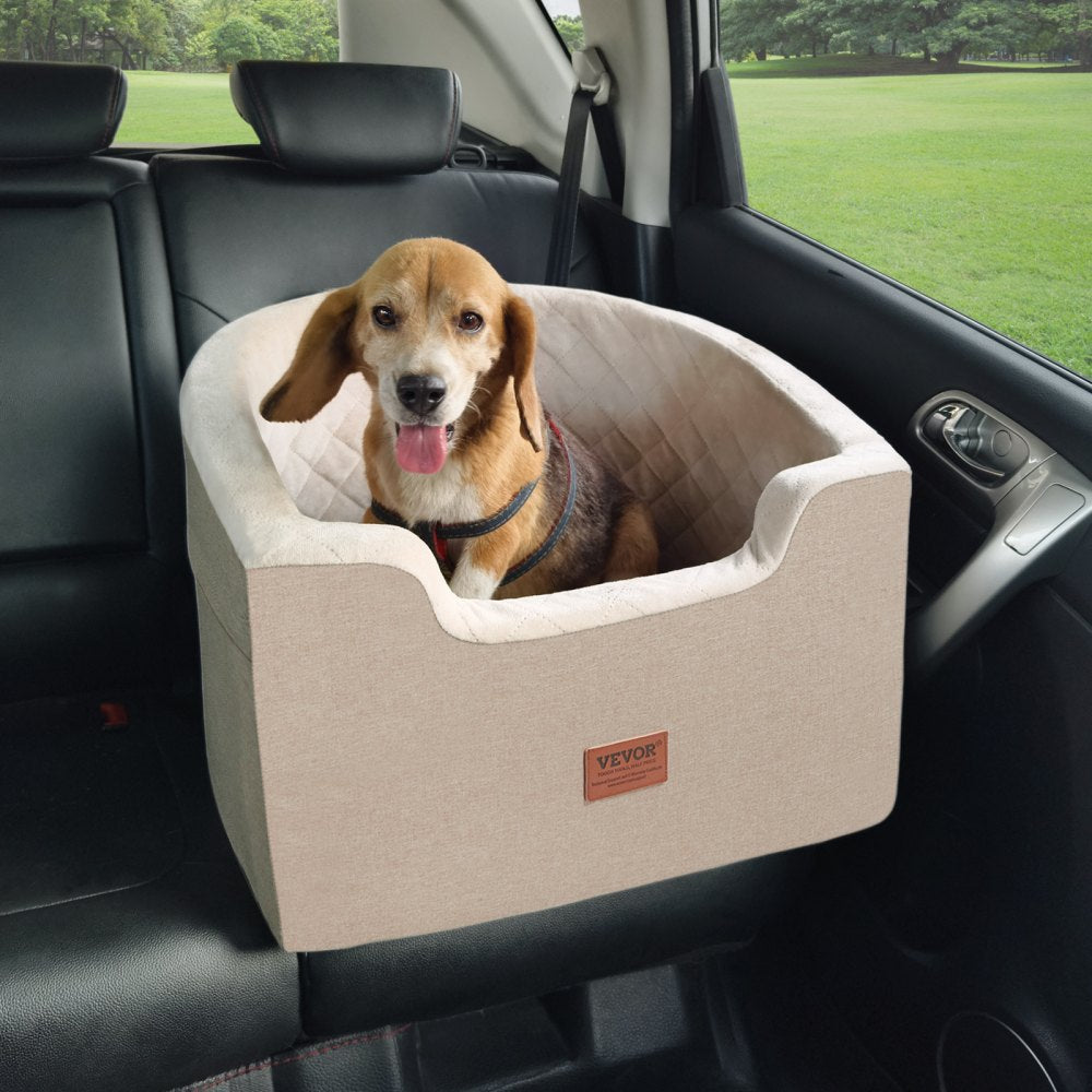 JBS-PCS-006-DARK BROWN - VEVOR Dog Booster Seat for Small Dogs, Easy Install