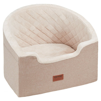 JBS-PCS-006-DARK BROWN - VEVOR Dog Booster Seat for Small Dogs, Easy Install