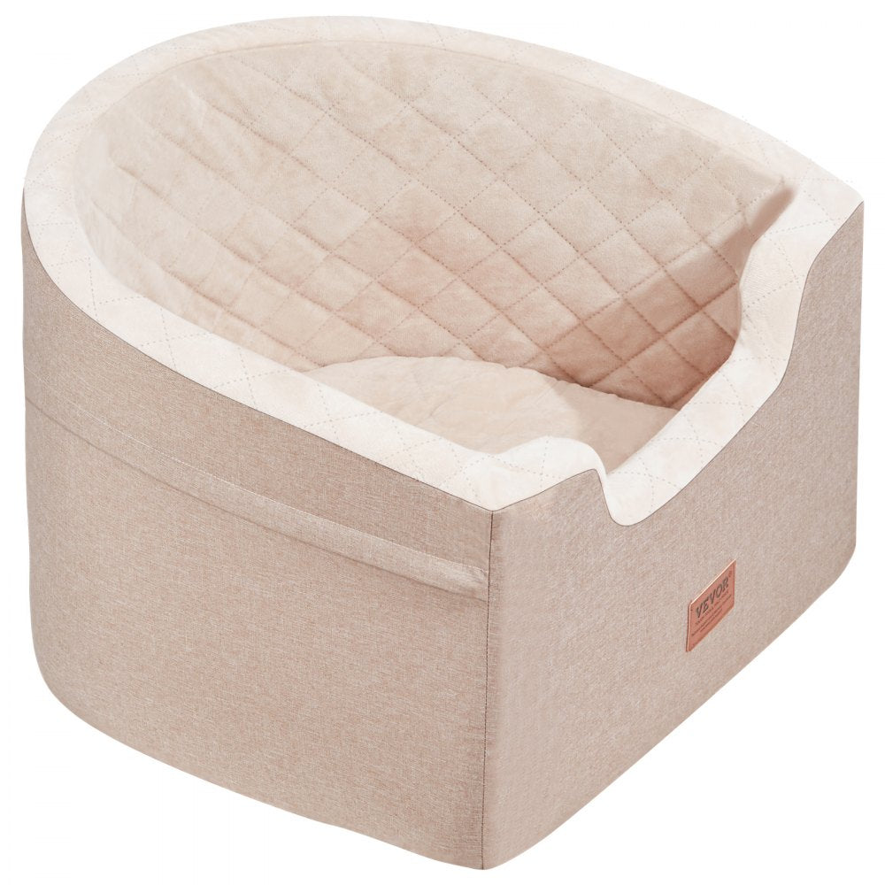 JBS-PCS-006-DARK BROWN - VEVOR Dog Booster Seat for Small Dogs, Easy Install