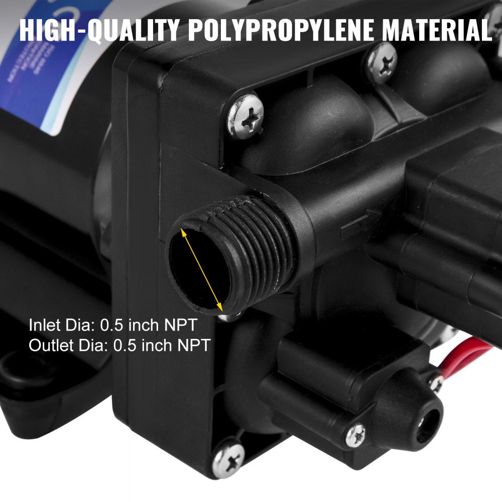 010696203760 - 12V Fresh Water Pump with Check Valve, 4 GPM Performance
