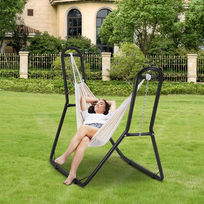 HR-UHS-01 - Adjustable Steel Hammock Stand for 6.9-12.8ft Hammocks, 450lbs Capacity