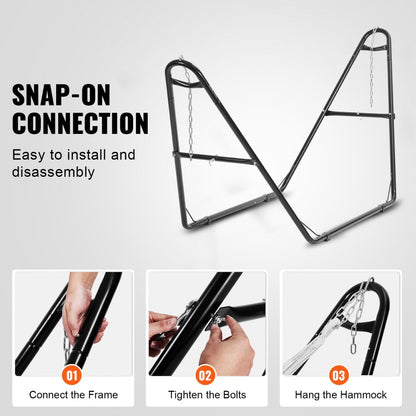 HR-AHS-02 - Heavy-Duty Hammock Stand for 7.5-13.5ft Hammocks, 550lbs Capacity