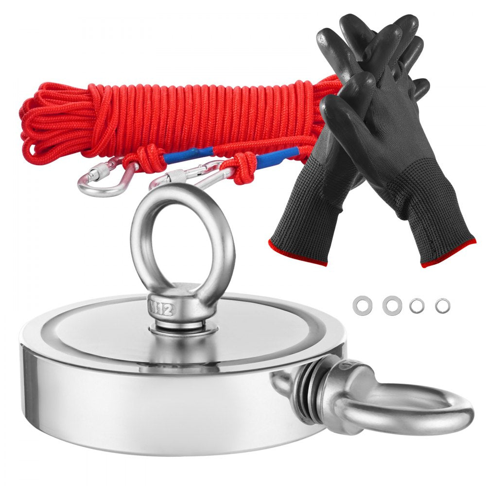 MG L-116D-2000 LBS - 2000 LBS Neodymium Fishing Magnet with Accessories