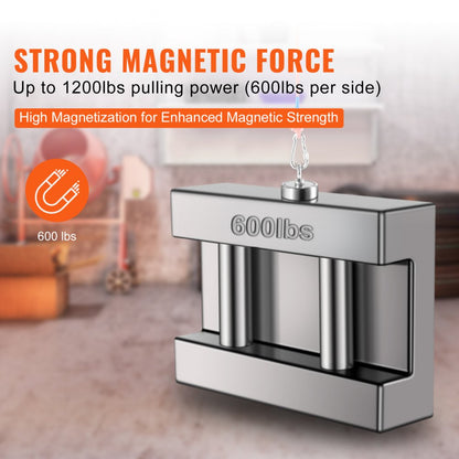 MGL75-2A - 1200lbs Double-Sided Magnet Fishing Kit with 65FT Rope