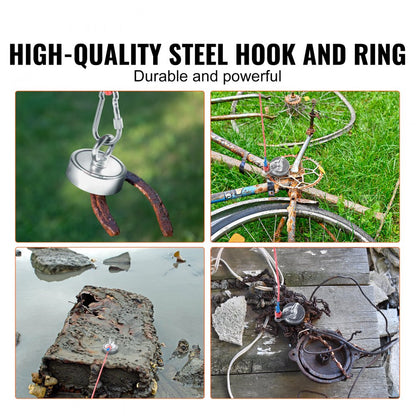 MGL75-2A - 1200lbs Double-Sided Magnet Fishing Kit with 65FT Rope