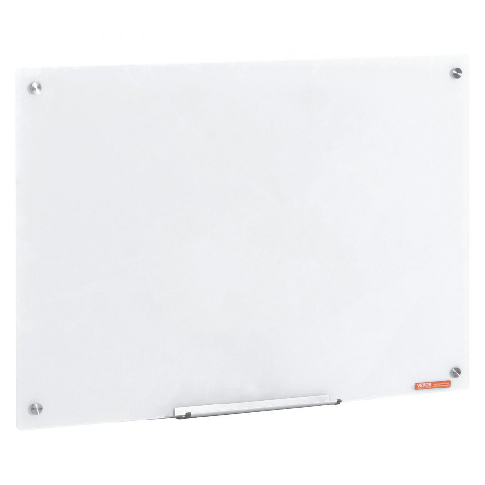 GB-2436-MW - 36" x 24" Frameless Magnetic Glass Whiteboard with Accessories