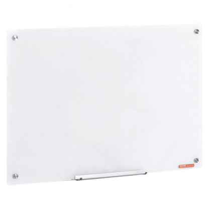 GB-2436-MW - 36" x 24" Frameless Magnetic Glass Whiteboard with Accessories