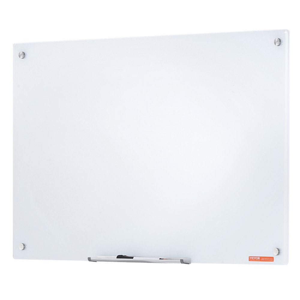 GB-2436-MW - 36" x 24" Frameless Magnetic Glass Whiteboard with Accessories