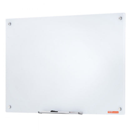 GB-2436-MW - 36" x 24" Frameless Magnetic Glass Whiteboard with Accessories