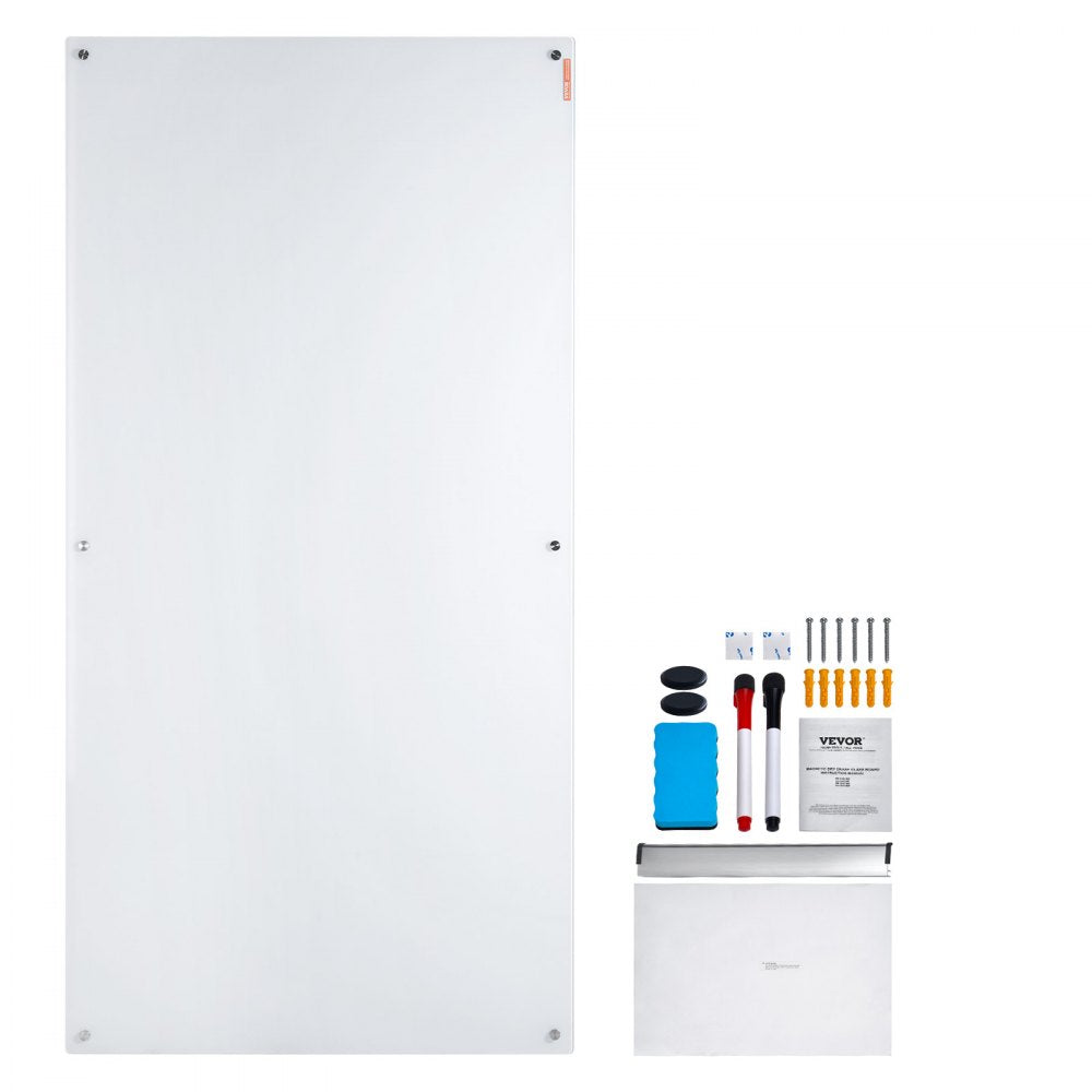 GB-3672-MW - 72" Frameless Magnetic Glass Whiteboard for Modern Spaces