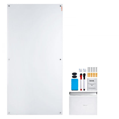 GB-3672-MW - 72" Frameless Magnetic Glass Whiteboard for Modern Spaces