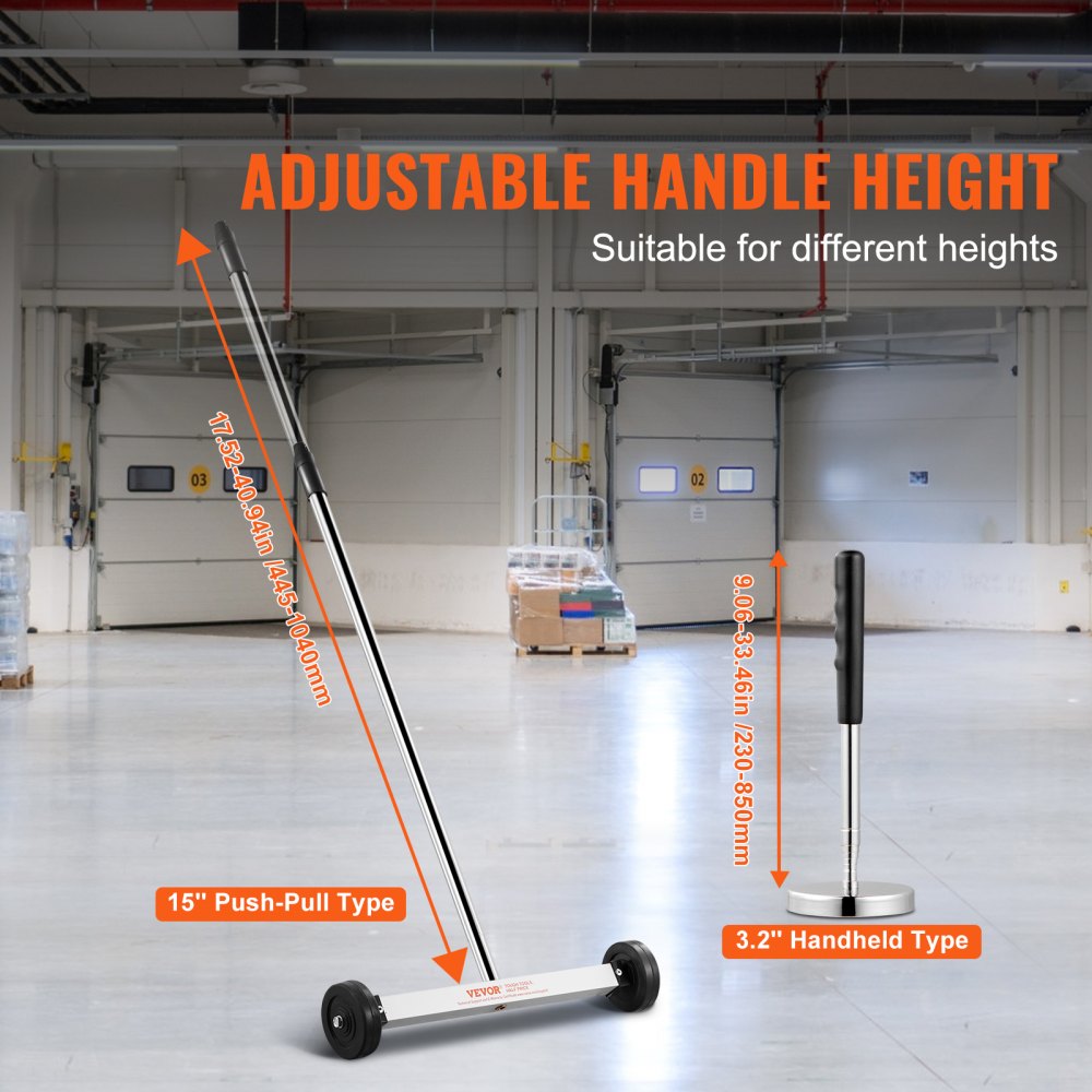 QJ8039+QJ8010 - 15" Magnetic Sweeper & Telescoping Tool for Efficient Cleanup
