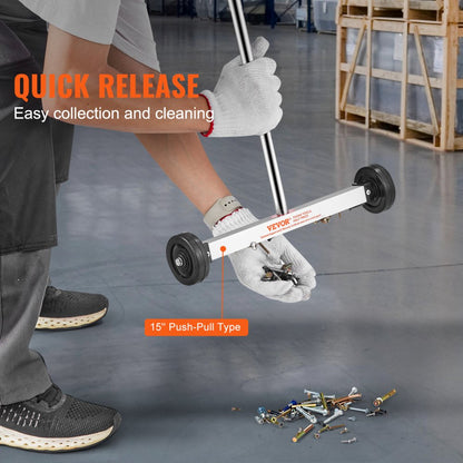 QJ8039+QJ8010 - 15" Magnetic Sweeper & Telescoping Tool for Efficient Cleanup