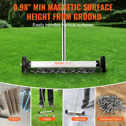 QJ8039+QJ8010 - 15" Magnetic Sweeper & Telescoping Tool for Efficient Cleanup