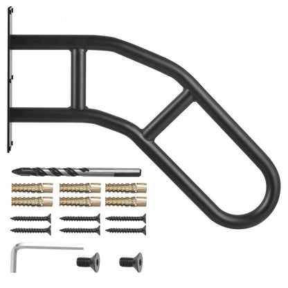 HR-03-32 - Durable Carbon Steel Handrail for 1-3 Steps, 440 lbs Support