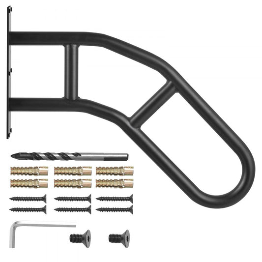 HR-03-32 - Durable Carbon Steel Handrail for 1-3 Steps, 440 lbs Support