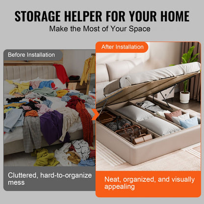 HW-3701-1500mm-90kg - 59x79" Wall Bed Lift Kit for Easy Storage