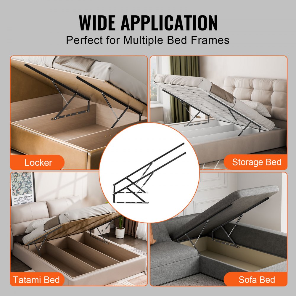 HW-3701-1500mm-90kg - 59x79" Wall Bed Lift Kit for Easy Storage