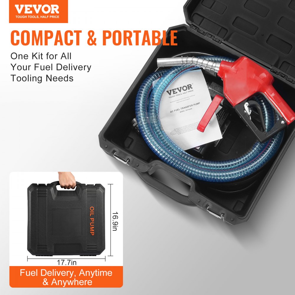 DCFD40A - 12V Fuel Transfer Pump, 10 GPM, Includes 13ft Hose