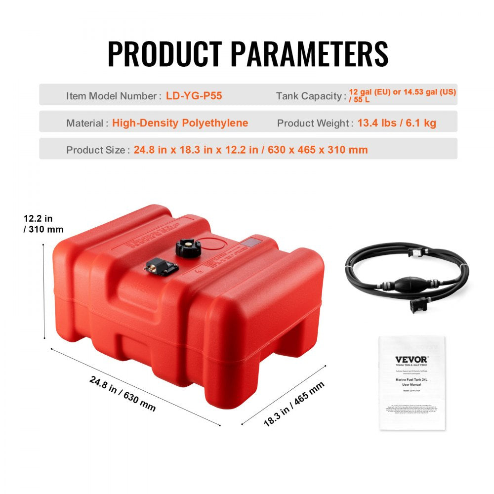 LD-YG-P55 - 14.53-Gallon Portable Marine Fuel Tank with Built-in Handles