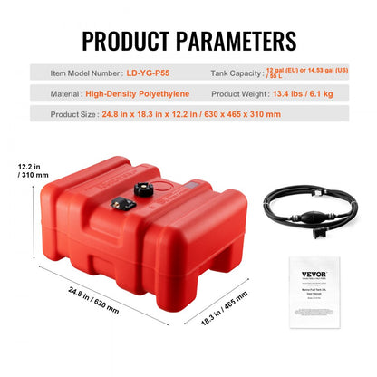 LD-YG-P55 - 14.53-Gallon Portable Marine Fuel Tank with Built-in Handles