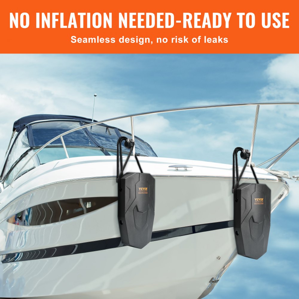 80E20A - Durable 8.6" x 16" Boat Fenders Set with Pump & Ropes