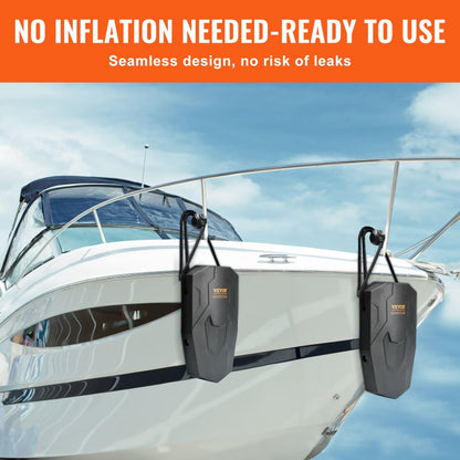 80E20A - Durable 8.6" x 16" Boat Fenders Set with Pump & Ropes