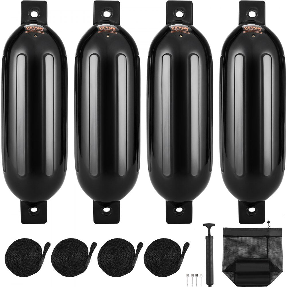 80E01D - 8.5" x 26" Durable PVC Boat Fenders Set with Air Pump