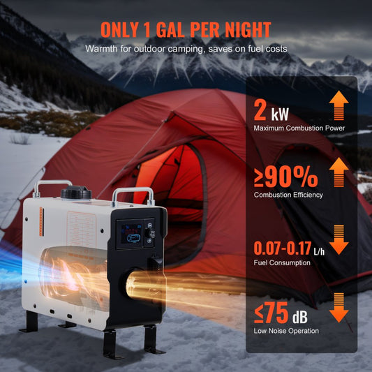 ZM2003 - 2KW Bluetooth Diesel Heater for RVs & Camping with CO Alarm