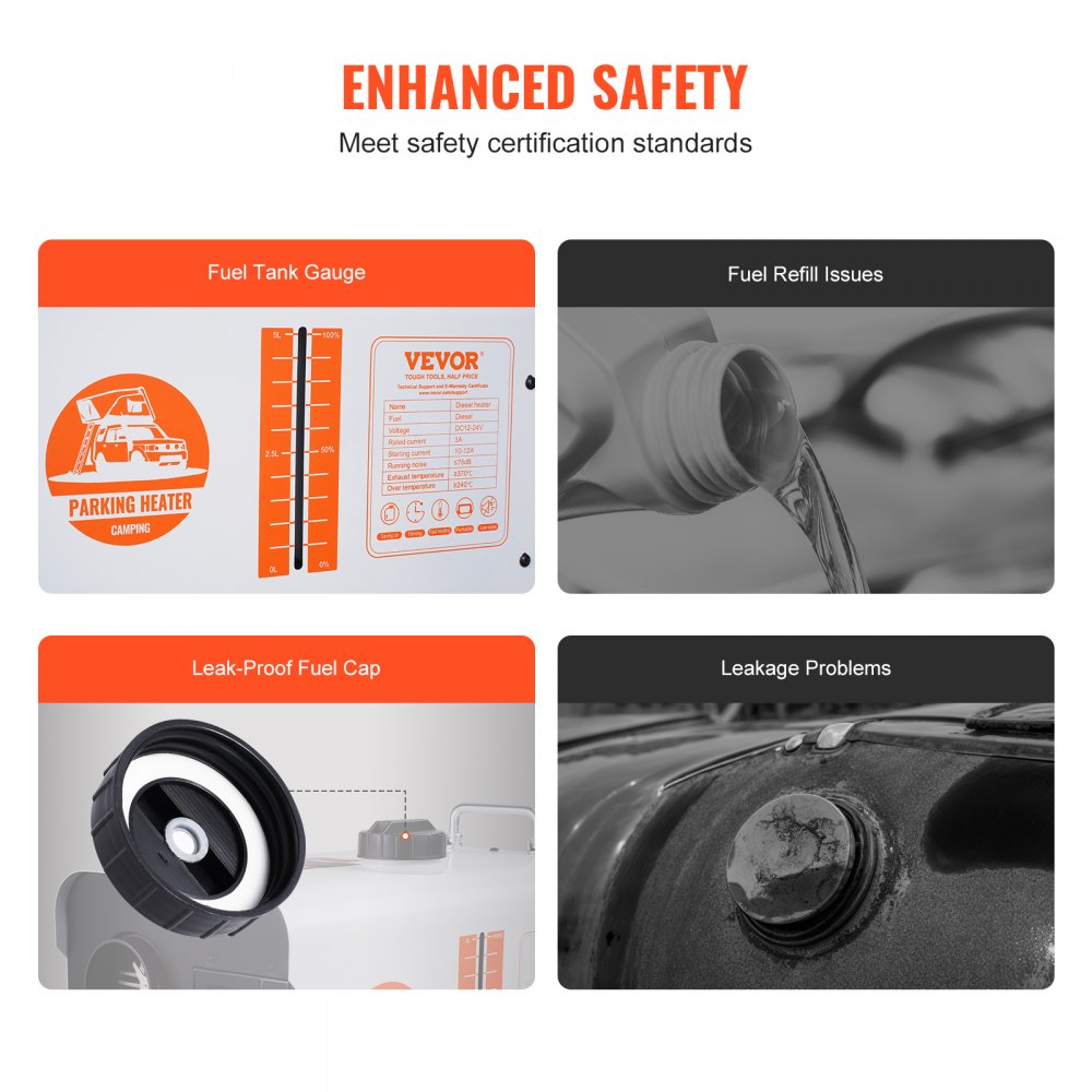 ZM8006 - 8KW Diesel Heater with Bluetooth Control & CO Alarm System