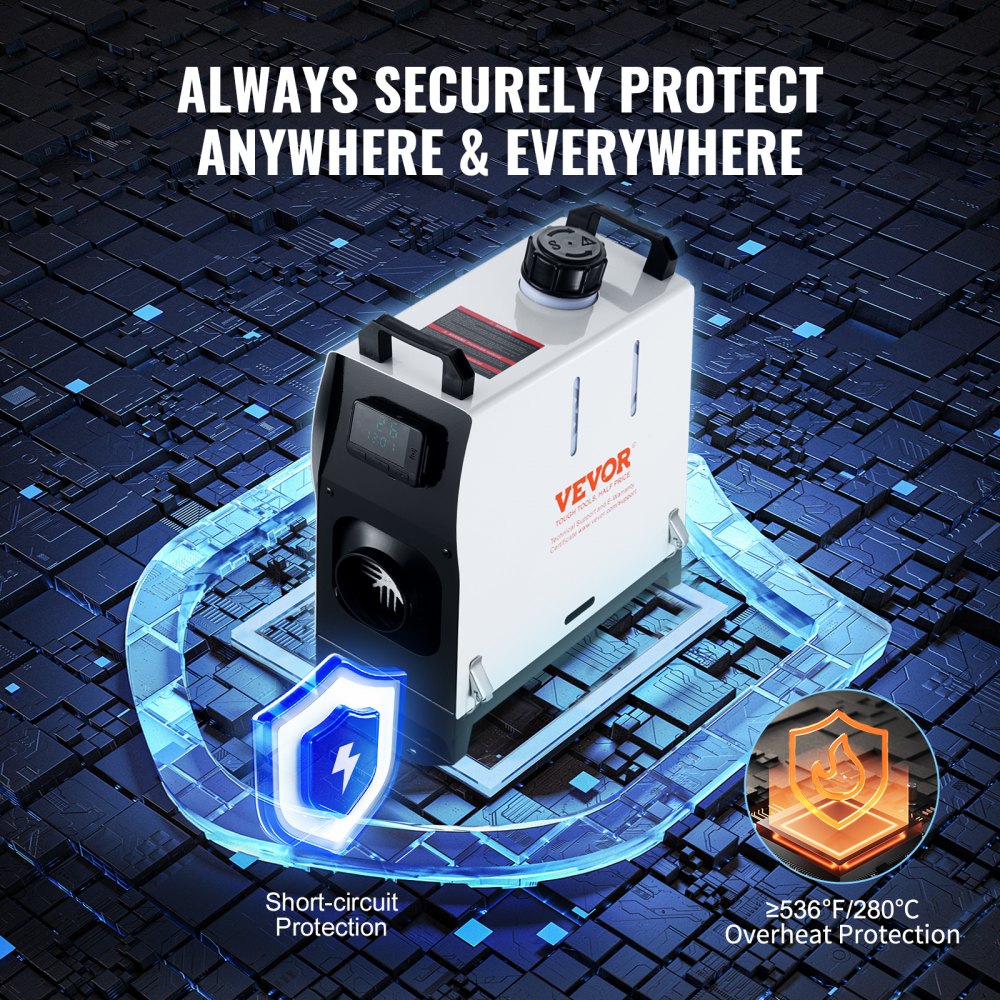 XMZ-L-D4 - VEVOR Diesel Air Heater for RVs & Trailers, Bluetooth Control