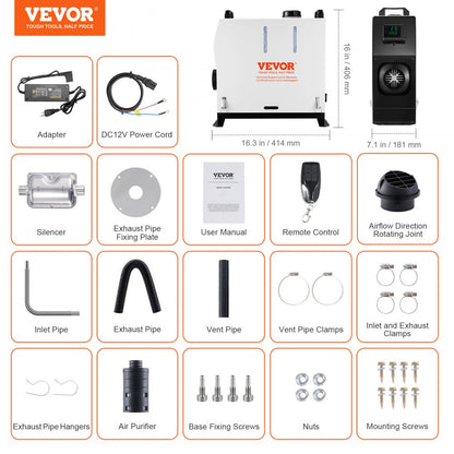 XMZ-L-D4 - VEVOR Diesel Air Heater for RVs & Trailers, Bluetooth Control
