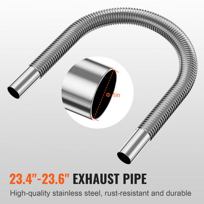 010386927217 - 3" Extendable Duct & Stainless Steel Exhaust for Diesel Heaters