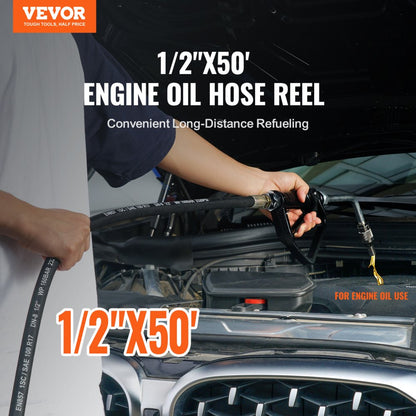 1224BT-100-1 VEVOR 1/2" x 50' Heavy-Duty Fuel Hose Reel