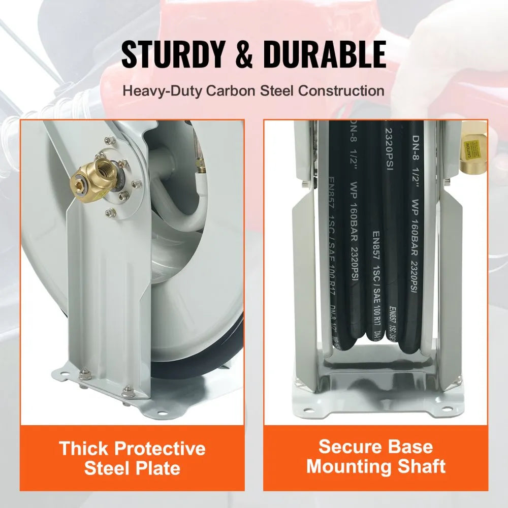 1224BT-100-1 VEVOR 1/2" x 50' Heavy-Duty Fuel Hose Reel