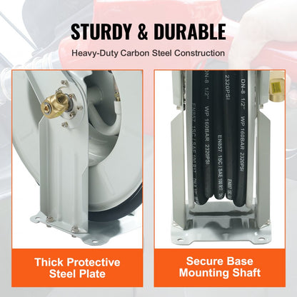 1224BT-100 - Heavy-Duty Grease Hose Reel, 1/4" x 50' for Extreme Conditions