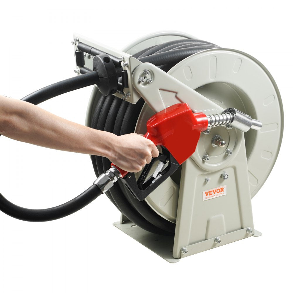 1224BT-100-3 - Heavy-Duty 1" x 50' Fuel Hose Reel with Automatic Nozzle